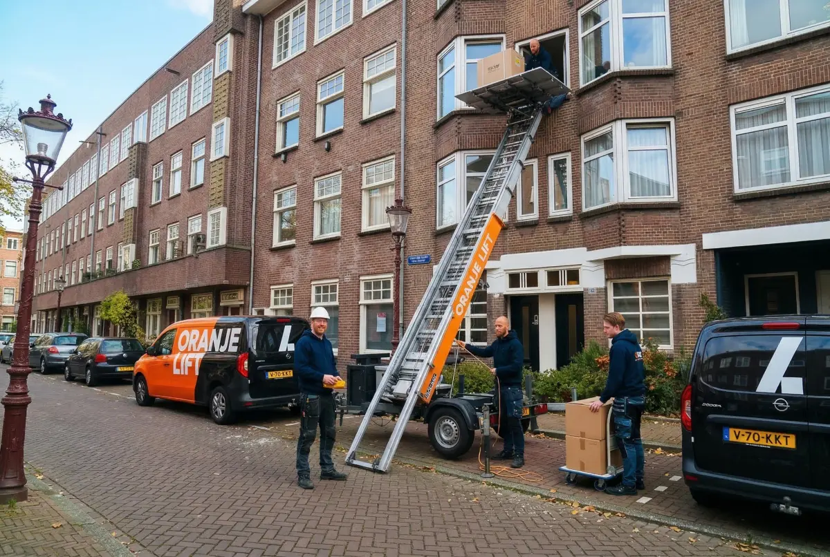 Team aan het werk met lift in Spijkenisse