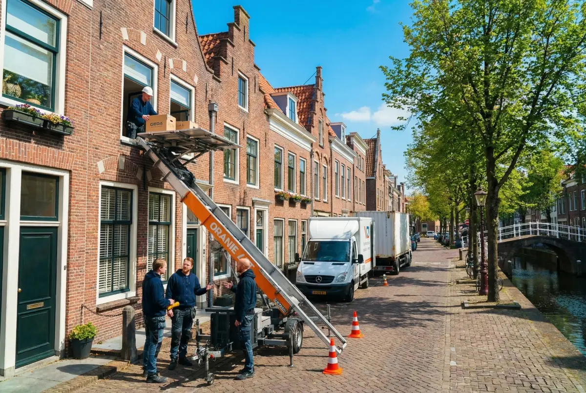 Aanhangerlift bij woning in Spijkenisse